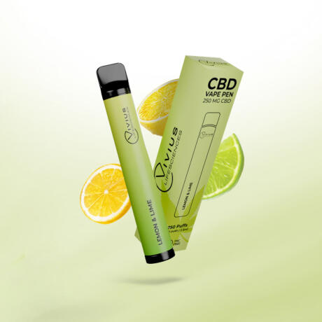 Disposable Vape, 200mg CBD, 600 Puffs, Flavors: Lemon & Lime