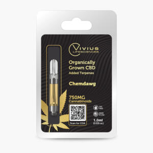 CBD Vape Cartridges 750mg, Flavors: Chemdawg (Hybrid)